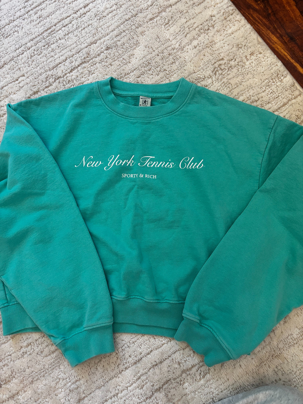 Like New Sporty & Rich New York Tennis Club Sweatshirt Teal Size M